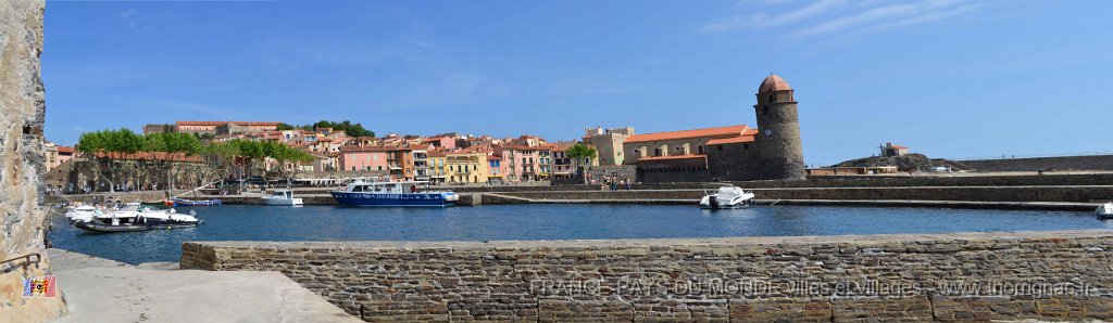 Panorama sans titre3.jpg - Collioure.Panorama, le port et l'église Notre Dame des Anges. Mai 2013