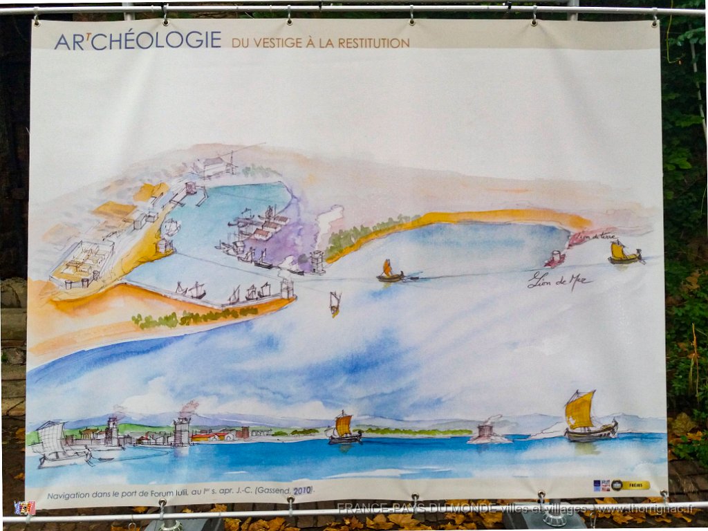 Naviguation dans le port Form Julii au 1er S avant J C .jpg - Naviguation dans le port Form Julii au 1er siècle avant J.C.