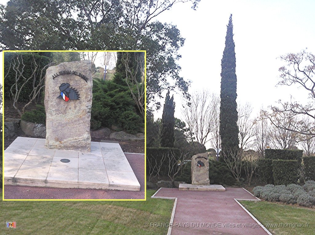 Monument Harkis.jpg - Monuments érigés à la mémoire des Harkis, situé au rond-point des Harkis