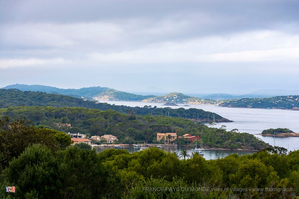 Au premier plan le port.jpg - 208  - Porquerolles (Hyères) - 83 - Vue sur l'arrière du port depuis le Moulin du Bonheur